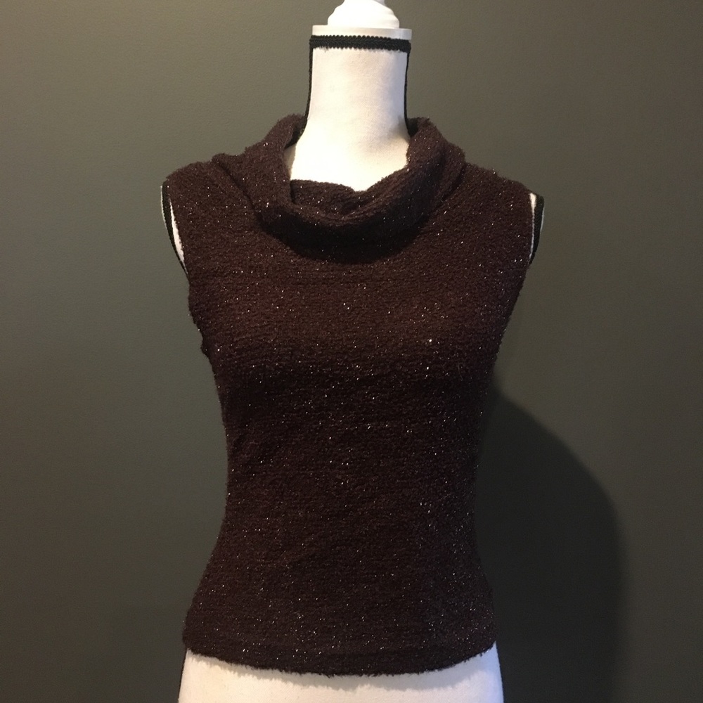 XOXO Brown sparkle sleeveless cowl